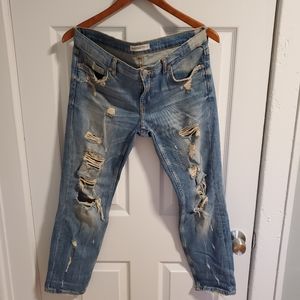 Zara Woman Premium Collection distressed crop